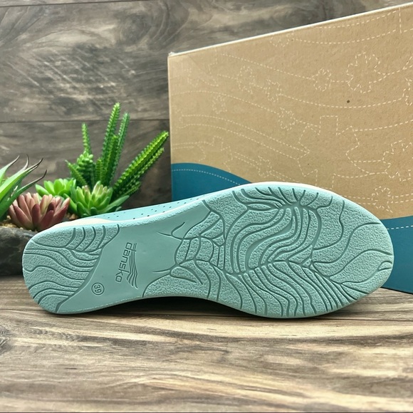 NIB Dansko Orli Nappa Leather Sneaker Aqua Blue - Picture 13 of 13